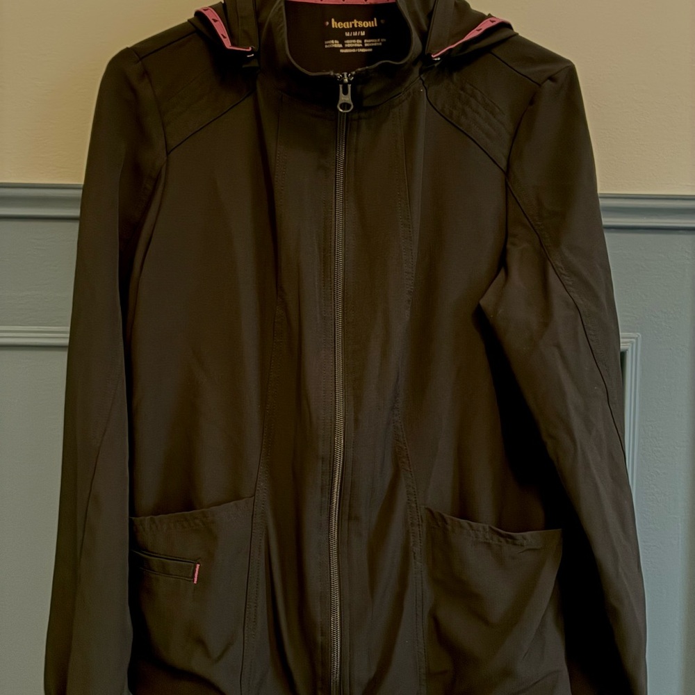 HeartSoul Women's Black Utility Jacket with Pink Accents